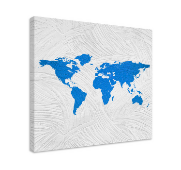 Quadro mapa mundi Azul - TenStickers