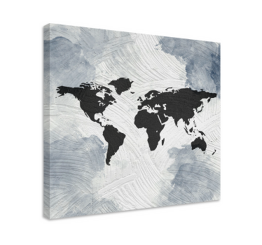 Quadro mapa mundi Texturizado e preto - TenStickers