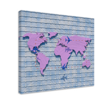 Quadro mapamundi mapa global estilizado - TenStickers