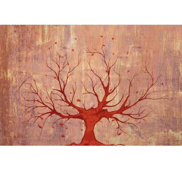 Tela de Vinil decorativode árvore texturizada laranja. Fundo de textura pintado com um motivo de árvore na cor laranja. Decore suas paredes. Envio imediato!
