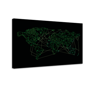 Quadro mapa mundi Rede global - TenStickers