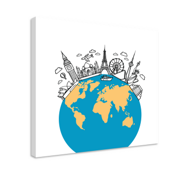 Quadro mapa mundi ícones de referência - TenStickers