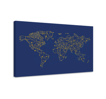 Quadro mapa mundi Padrão de pontos de luz - TenStickers