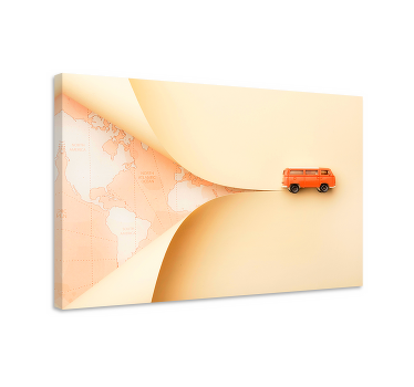 Quadro mapa mundi Viagem de caravana - TenStickers