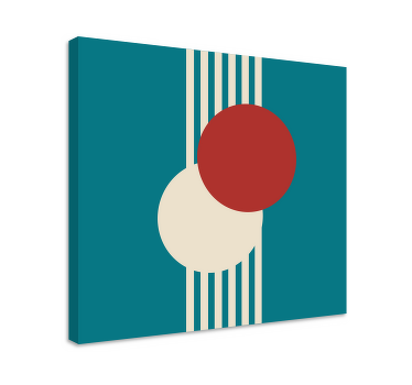 Quadro de figuras geométricas Dois círculos arte abstrata - TenStickers