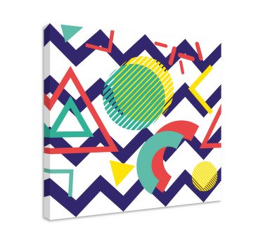 Quadro de figuras geométricas Pintura de cores fortes - TenStickers