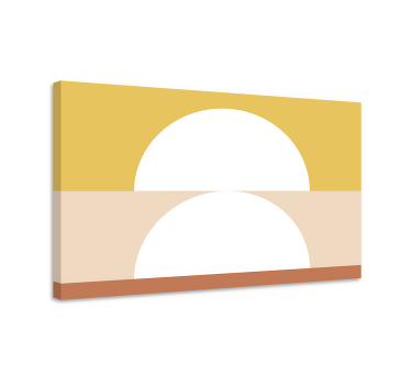 Quadro de figuras geométricas Arte geométrica de dois semicírculo - TenStickers