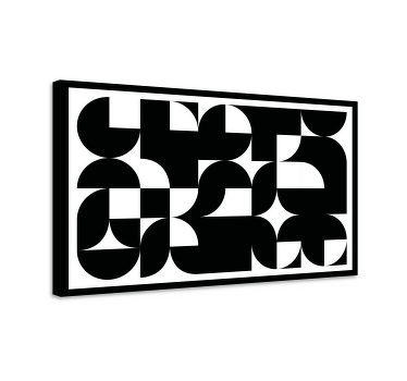 Quadro de figuras geométricas Arte abstrata negra - TenStickers