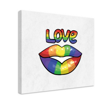 Quadro moderno Beijo de orgulho colorido - TenStickers