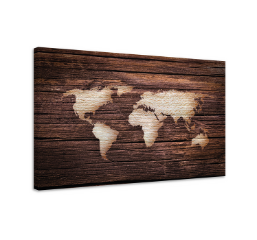 Quadro 3D Marrom de madeira - TenStickers