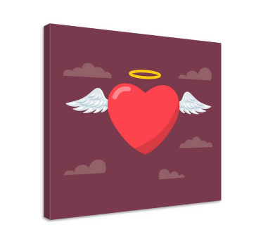 Quadro de arte Coração de anjo colorido - TenStickers