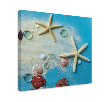Quadro 3D Estrela do mar na areia colorida - TenStickers