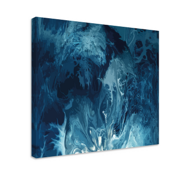 Quadro abstrato Ondas de aquarela em tons de azul - TenStickers