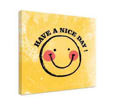 Quadro decorativo para sala Rosto sorridente "tenha um bom dia" - TenStickers