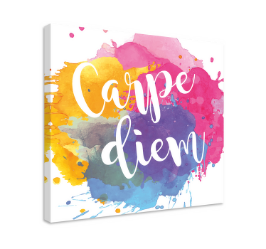Quadro frase motivacional Respingo colorido do carpe diem - TenStickers