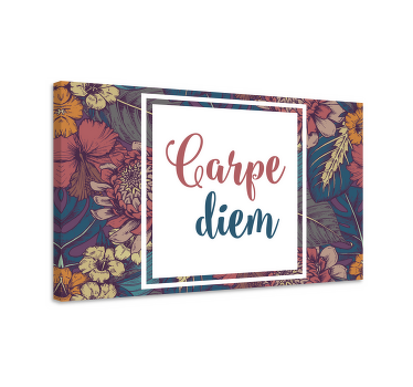 Quadro frase motivacional Carpe diem colorido quadrado - TenStickers
