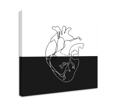 Quadro de figuras geométricas Linhas geométricas de coração - TenStickers