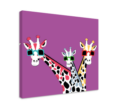 Quadro moderno Girafas engraçadas com óculos de sol - TenStickers