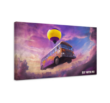 Quadro videogame cena de ônibus voandoUm ônibus enorme voava pelo - TenStickers