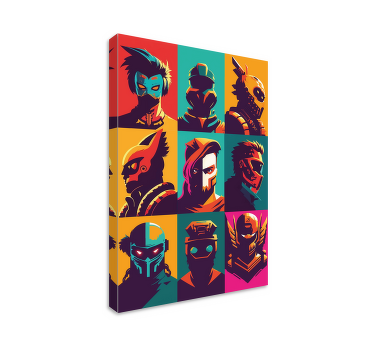 Quadro videogame personagens épicos da arte pop - TenStickers