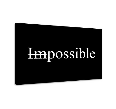 Quadro frase motivacional impossível palavraPalavra impossível - TenStickers