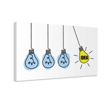 Quadro frase motivacional ideia de palavra com lâmpadas - TenStickers