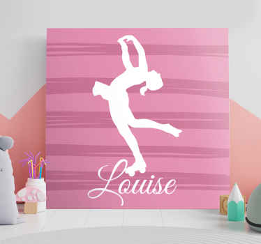Patinador artístico tela personalizada. Vire qualquer espaço da casa com decoração que ilustra a pose da dança bailer. Fácil de aplicar e autocolante.
