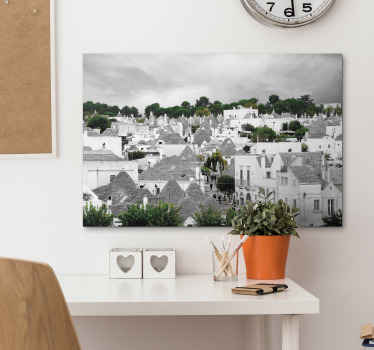 Você pode adquirir nossas incríveis pinturas em tela alberobello trulli city home com o produtode suas casas na composição que melhor se adapta ao seu espaço.