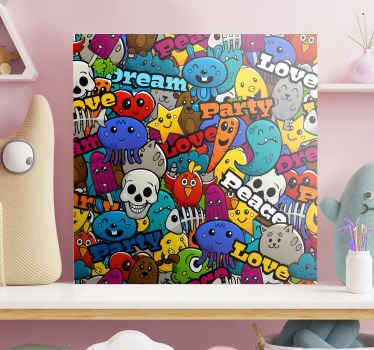 Quadro juvenil Desenho animado urbano - TenStickers