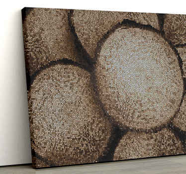 A impressão em tela de mosaico com produtode madeira perfeita para adornar as paredes da sua casa. Inscreva-se agora para obter 10% de desconto no seu primeiro pedido.