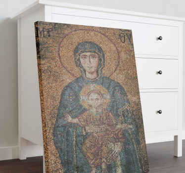 Impressões em canvas do mosaico bizantino antigo para decorar a sua casa. Este detalhe e característica do produtona tela retrata uma estampa retro original.