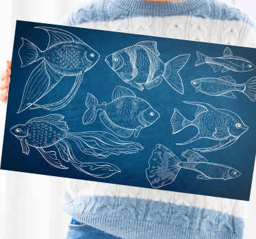 Quadro para a casa de banho Peixe marinho - TenStickers