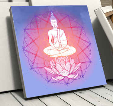 Buda meditando arte em tela de mandala - pode ser decorada em um espaço ou sala de meditação. Feito de material de qualidade e duradouro.