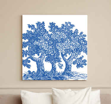 Incrível tela de Vinil decorativode árvore de árvore mágica azul de nossa coleção de impressões de tela de parede de árvore. é duradouro, fácil de colocar na parede e não desbota