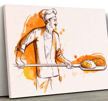 A impressão em tela do restaurante chef vintage é impressa com um acabamento de alta qualidade que você vai adorar comprar agora, e nós a enviaremos para você!