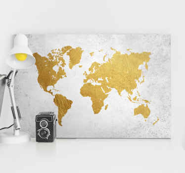 Quadro mapa mundi Mapamundi dorado - TenStickers