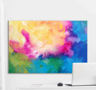 Arte moderna da parede da tela da explosão artística. Explosão de arte colorida com tons de rosa, azul, verde-amarelo e rosa. Inscreva-se com 10% de desconto!