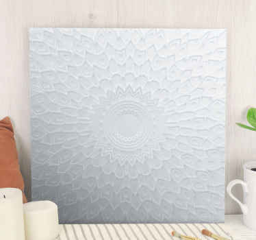 3d branco mandala arte moderna da parede da lona. Grave um desenho floral de mandala em um fundo branco. Decorar. Obtenha com frete imediato!