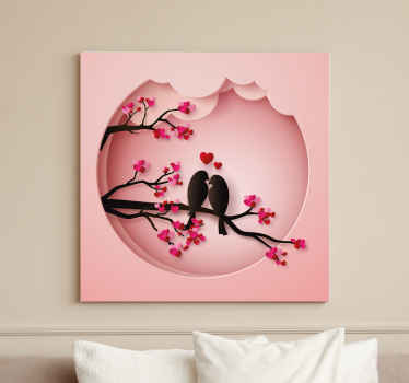 Quadro de pássaros Pássaros modernos se beijando - TenStickers