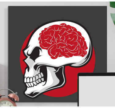 Quadro moderno Caveira vermelha com cérebro - TenStickers