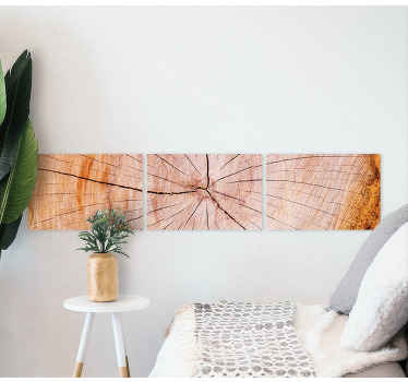 Lona de arte da parede de árvore de tronco de árvore quebrada. Tronco detalhado que é cortado e quebrado no meio. Decorar. Obtenha remessa imediata!