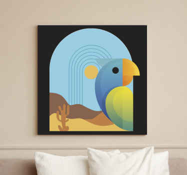 Papagaio abstrato colorido em sunfall canvas decoração para casa para casa e outra decoração de local de parede como o escritório. Assim que tiver, você vai adorar!