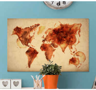 Quadro mapa mundi Aquarela - TenStickers