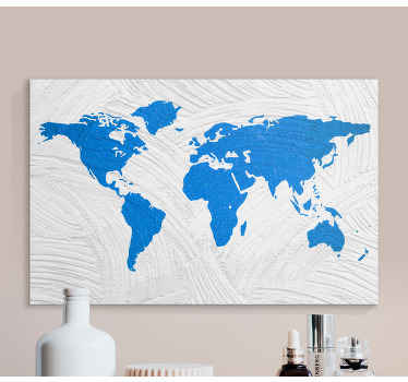Quadro mapa mundi Azul - TenStickers