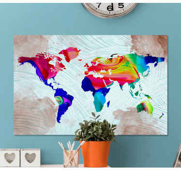 Quadro mapa mundi Multicolor artístico - TenStickers