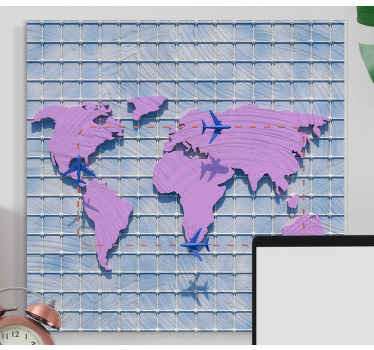 Quadro mapamundi mapa global estilizado - TenStickers