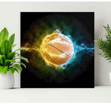 Quadro juvenil água e fogo de basquete - TenStickers