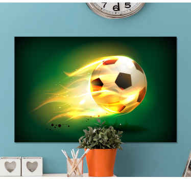Quadro juvenil Futebol legal pegando fogo - TenStickers