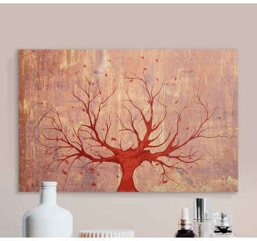 Tela de Vinil decorativode árvore texturizada laranja. Fundo de textura pintado com um motivo de árvore na cor laranja. Decore suas paredes. Envio imediato!