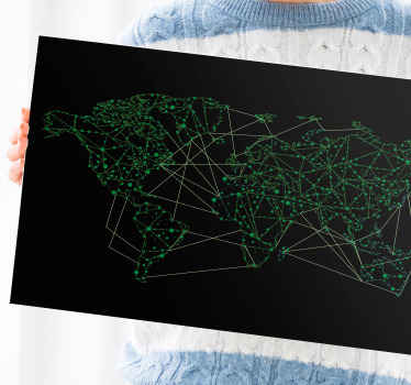 Quadro mapa mundi Rede global - TenStickers